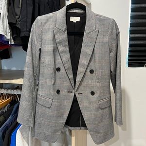 LOFT black/white check blazer petite 2P